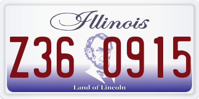 IL license plate Z360915