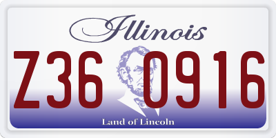IL license plate Z360916