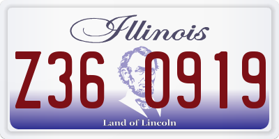 IL license plate Z360919