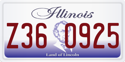 IL license plate Z360925