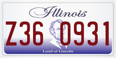 IL license plate Z360931