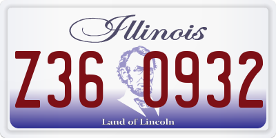 IL license plate Z360932