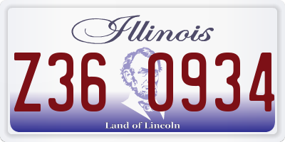 IL license plate Z360934