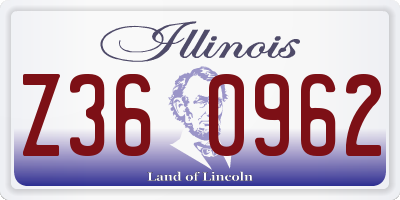 IL license plate Z360962