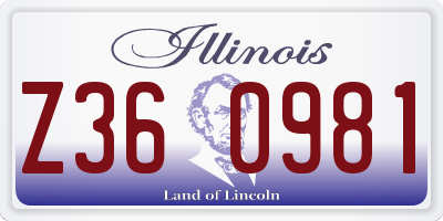 IL license plate Z360981