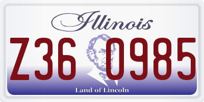 IL license plate Z360985