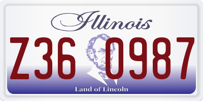 IL license plate Z360987