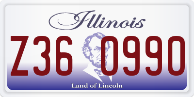IL license plate Z360990