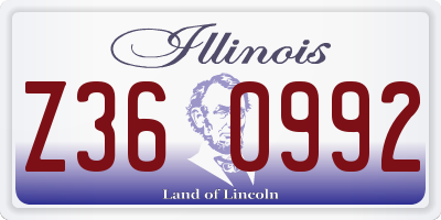 IL license plate Z360992