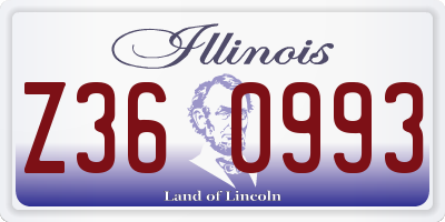 IL license plate Z360993