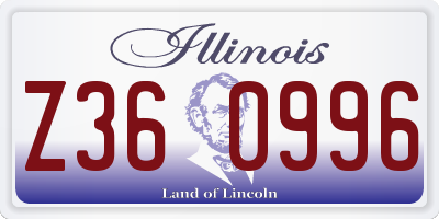 IL license plate Z360996
