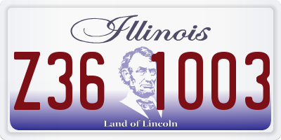 IL license plate Z361003