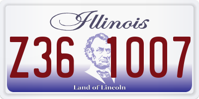 IL license plate Z361007