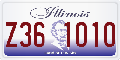 IL license plate Z361010