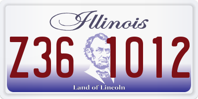 IL license plate Z361012
