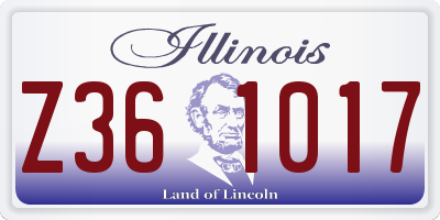 IL license plate Z361017
