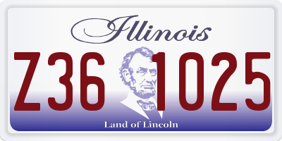 IL license plate Z361025