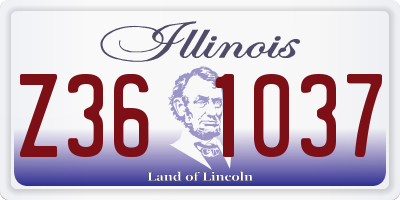 IL license plate Z361037