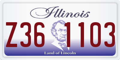 IL license plate Z361103