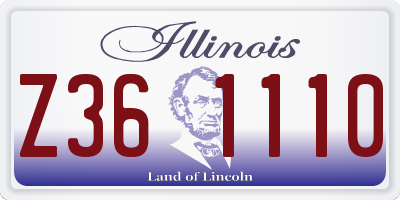 IL license plate Z361110