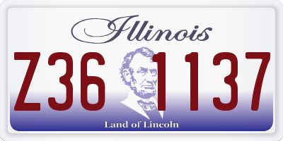 IL license plate Z361137