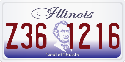 IL license plate Z361216
