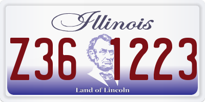 IL license plate Z361223