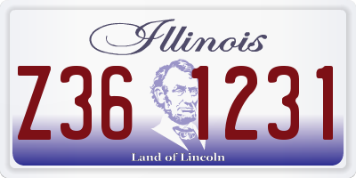 IL license plate Z361231