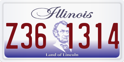 IL license plate Z361314