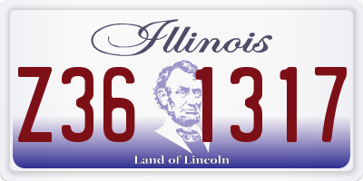 IL license plate Z361317