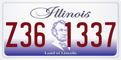 IL license plate Z361337