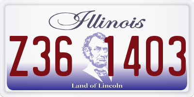 IL license plate Z361403