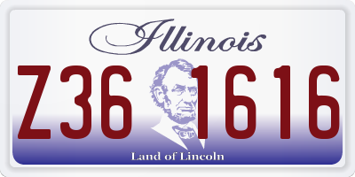 IL license plate Z361616