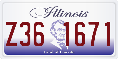 IL license plate Z361671