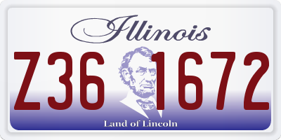 IL license plate Z361672
