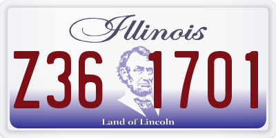 IL license plate Z361701