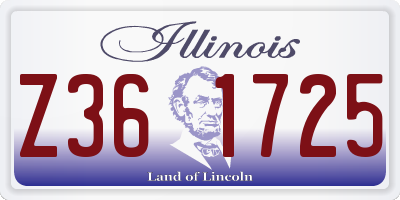 IL license plate Z361725