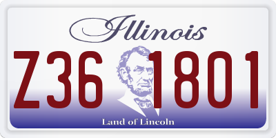 IL license plate Z361801