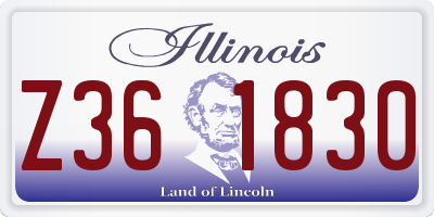 IL license plate Z361830