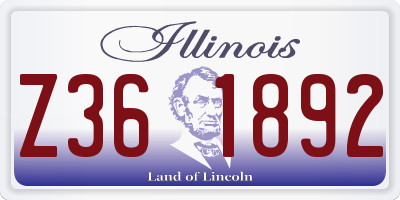 IL license plate Z361892