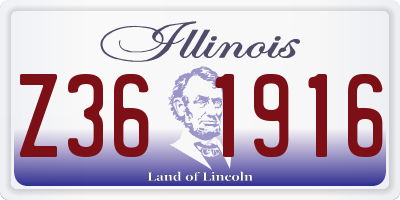 IL license plate Z361916