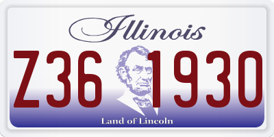 IL license plate Z361930