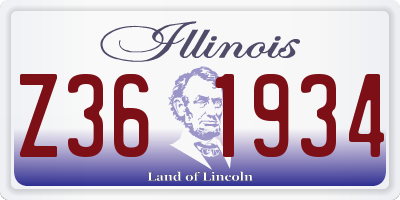 IL license plate Z361934