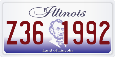 IL license plate Z361992
