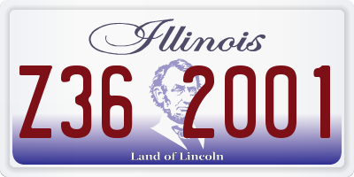 IL license plate Z362001