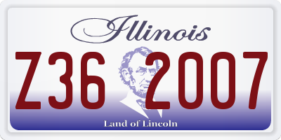 IL license plate Z362007
