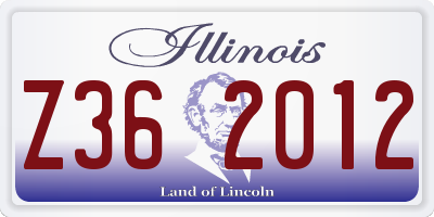 IL license plate Z362012