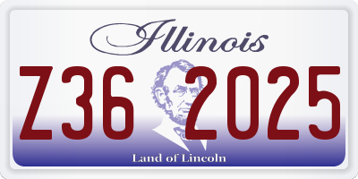 IL license plate Z362025
