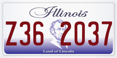 IL license plate Z362037