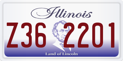 IL license plate Z362201